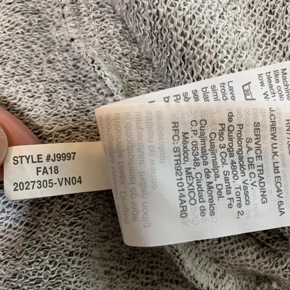 J. Crew Gray Sweater Women’s Size Small Long Sleeve Belted Cotton Top Mercantile - Picture 7 of 9